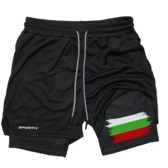 Флаг Болгарии Камуфляж Шорты для Муай Тай Кикбоксинга Мужские Женские Унисекс Спортивная одежда Двухслойные Дышащие Быстросохнущие Тренировочные Спортивные Зал Фитнес Тренировка