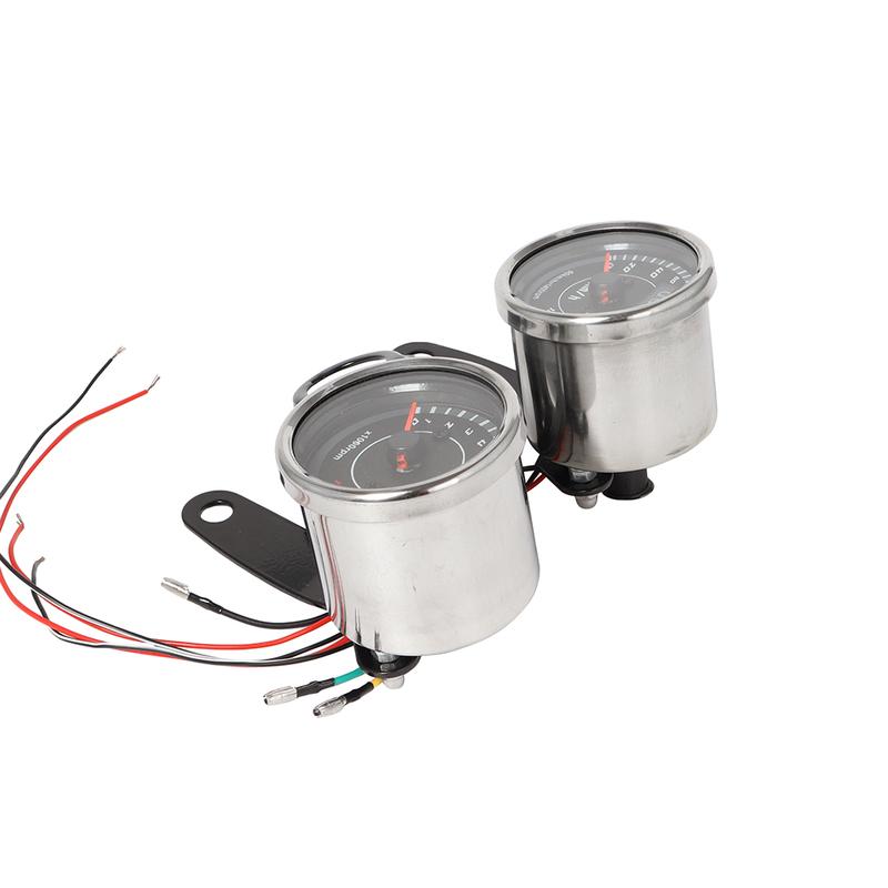 2 in 1 Motorcycle LED Backlight Odometer & Tachometer Speedometer Gauge Meter Assembly Universal Chrome For Harley Honda