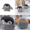 Cute Soft Grey Penguin Plush Toy Keychain With Pp Cotton For Bags And Students