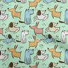Cotton Flex Light Mint Green Fabric Dog Cartoon Diy Clothing Quilting Fabric Print Fabric By Yard 40 Inch