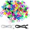 240 шт. 0,5 дюйма Маленькие силиконовые резинки Многоразовые эластичные стяжки Кольца резиновые для обмотки кабелей проводов Связки для дома Офиса Школы