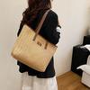 Weaving Casual Summer Commuter Textured Straw Large Capacity Fashion Shoulder Underarm Portable Tote Bag