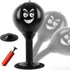 Stress-relieving Desktop Boxing Ball, Black Faux Leather Material, Suction Cup Base, Relieves Stress, Fun Gift, Office Desk Toy.