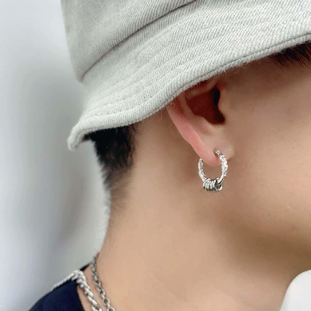 Silver Plated Copper Unisex Copper Ear Jewelry Men Earrings Stud Earrings Korean Hoop Earrings