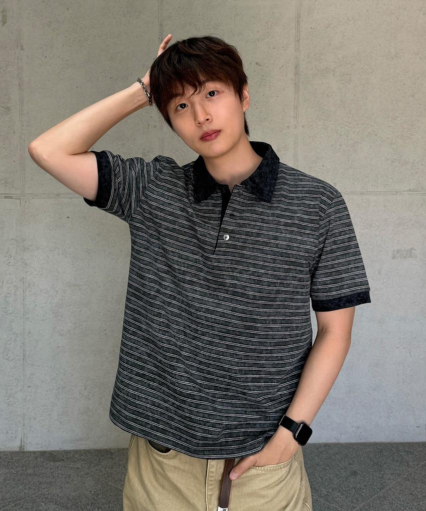 NOISE Stripe Dyed Polo Shirt - Green