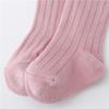 0-5Years Kids Boys Girls Socks Cotton Solid Striped Soft Baby Knee Long Children's Socks School Sport Baby Sock 12 Color