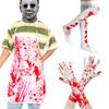 Halloween Haunted House Horror Atmosphere Dress Up Props Blood Gloves Socks Apron Cosplay Devil Suit