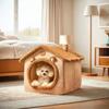 Washable Cat House Foldable Puppy Kennel Puppy Cave Pet House  Autumn