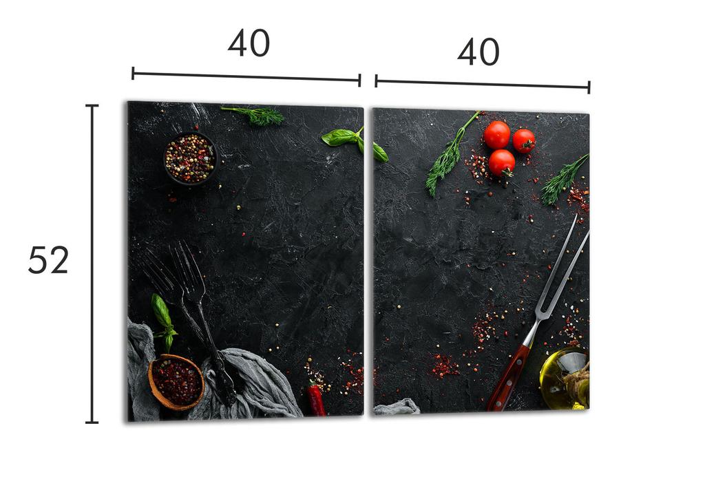 Szklana płyta ochronna na kuchenkę 2x40x52 Łupek