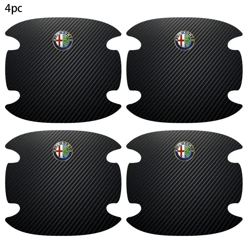 WDAW6 4Pcs Car Door Bowl Scratch Protective Sticker For Alfa Romeo Giulia Stelvio Giulietta 156 159 147 Mito Tonale Brera Disco V