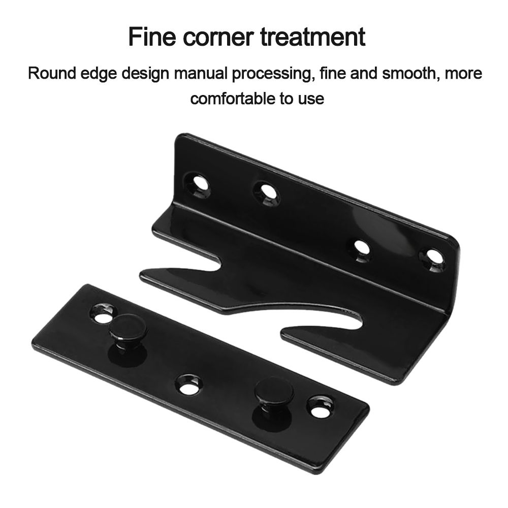 4 Set Furniture Thicken Fixed Bed Rail Hook Bracket Fitting Bed Hinge Snap Connectors