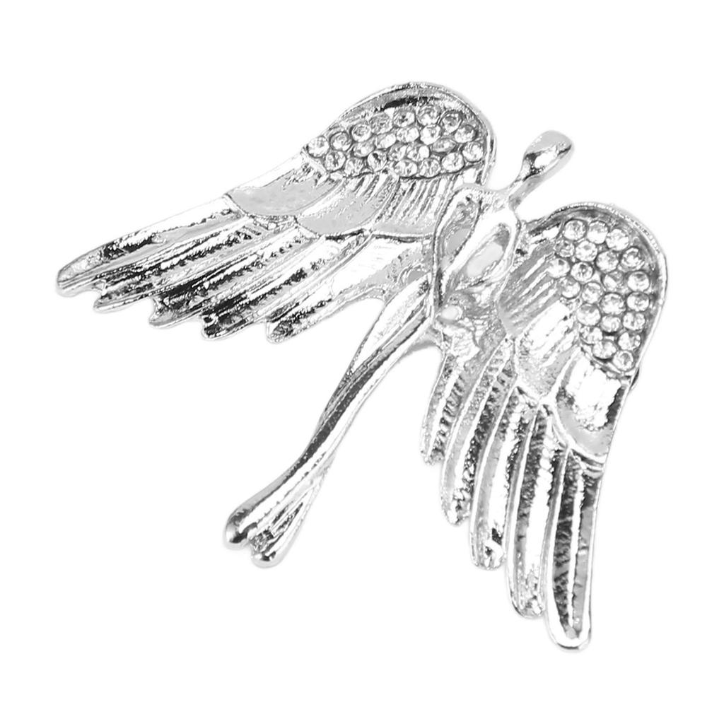 Angel Brooch Pin Alloy Rhinestone Collar Pin Coat Sweater Decorative Accessories Sliver