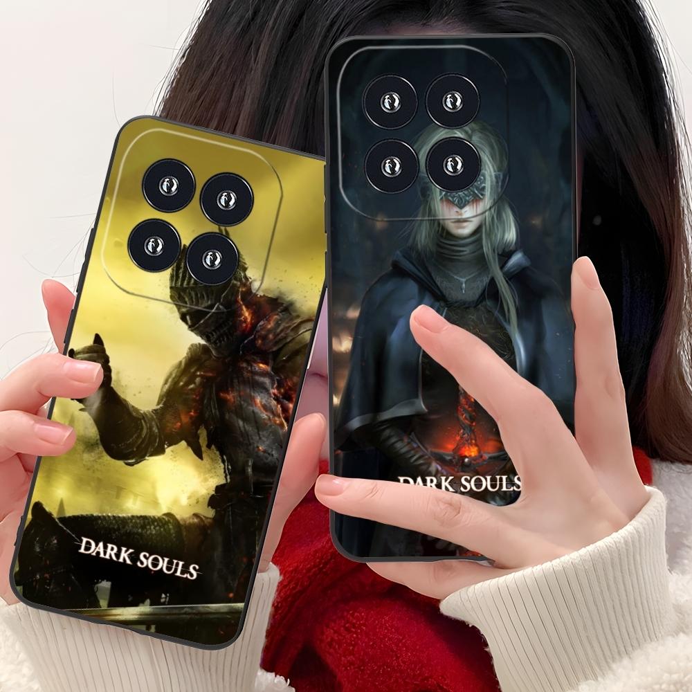Умный чехол для мобильного телефона Dark Souls для Xiaomi 14 13 12 11 10 9 T Ultra Lite Pro S SE X 5G Черный Мягкий чехол-накладка для телефона