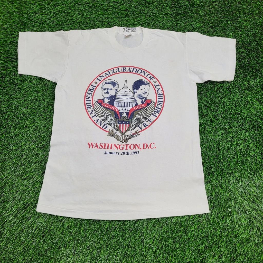 Винтажная футболка Билла Клинтона 1993 года M/L 21x28 Вашингтон США