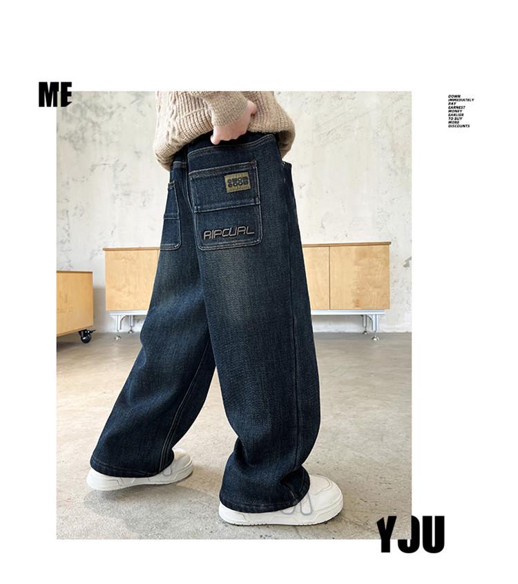 Джинсы для мальчиков на флисовой подкладке - Тренд Весна/Осень 2025: Повседневные длинные брюки для детей