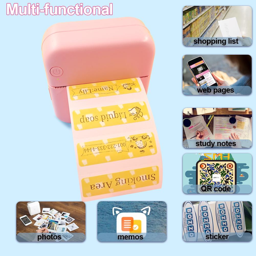 2024 Lable Sticker Printer 57mm Mini Portable Thermal Printer Paper Photo Pocket Thermal Printer Printing Wireless BT Connect
