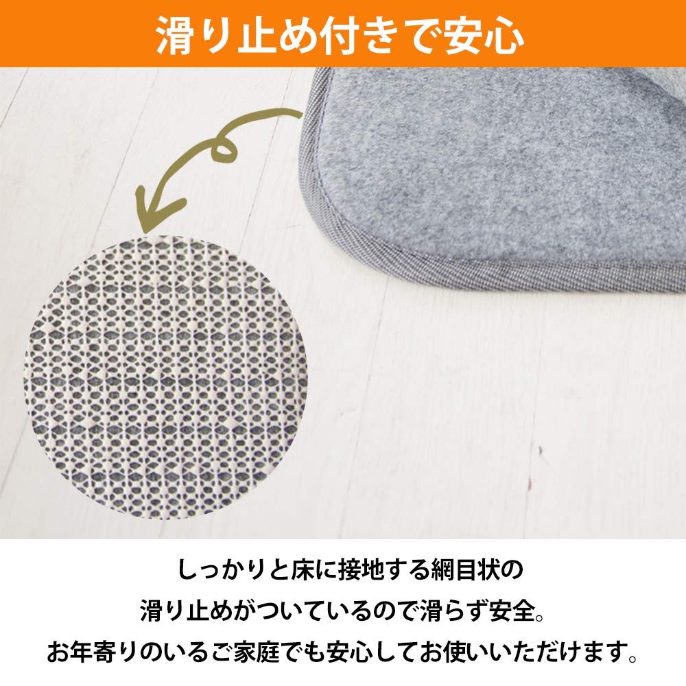 Iris Plaza Rug 175cm x 230cm x Rectangular L Rug Pad Pad, Cushioned, L, Gray, RGPD-L, Approx. (W) (D) 0.9cm (H), 3)