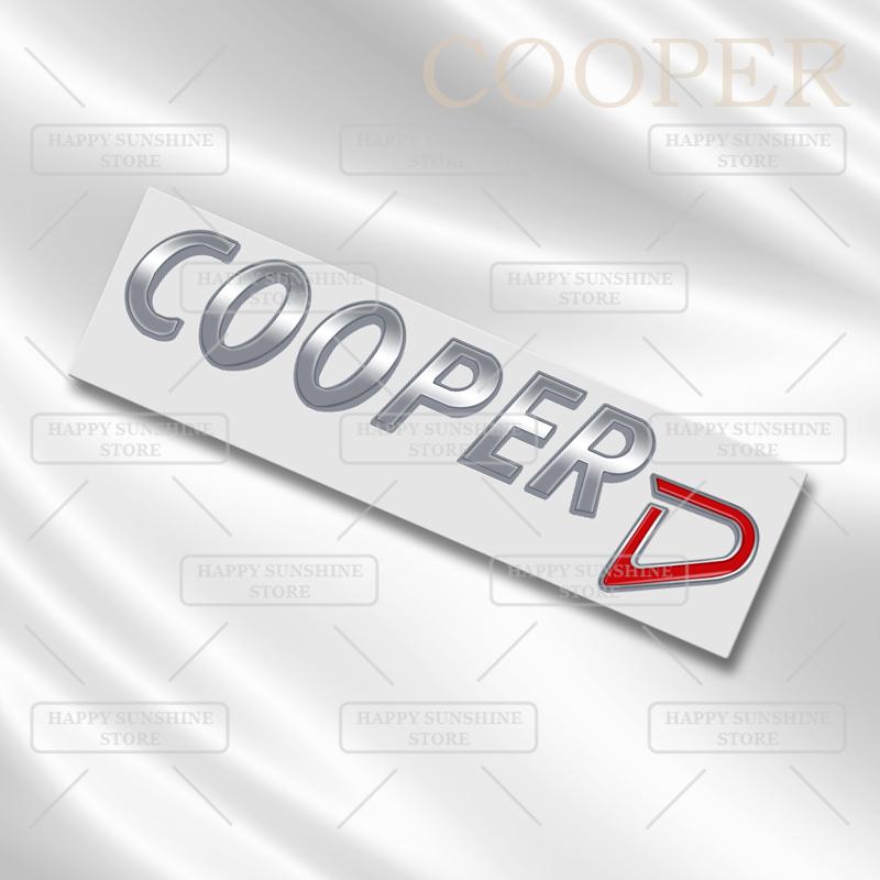 3D Металлическая Наклейка на Заднюю Дверь Багажника Cooper S D Эмблема Черными Буквами Аксессуар Декорации Кузова Автомобиля Для MINI T36 JCW