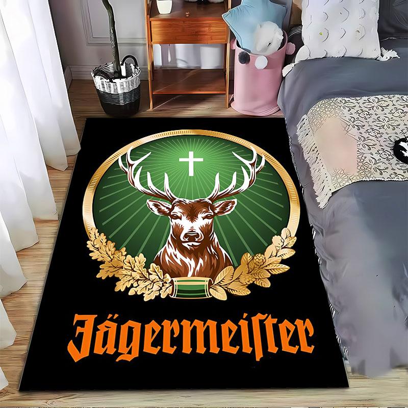 Jägermeister Logo Carpet suitable as a non-slip mat for the living room or bedroom sofa
