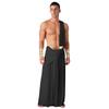 Mens Ancient Greek Cosplay Costume Long Skirt Wristbands One Shoulder Strap Roman Toga Halloween Warrior Gown