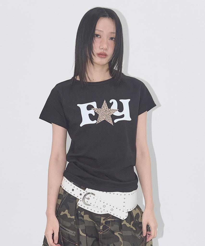 FANCY CLUB Fy Leopard Tee (Black) F25Qb100