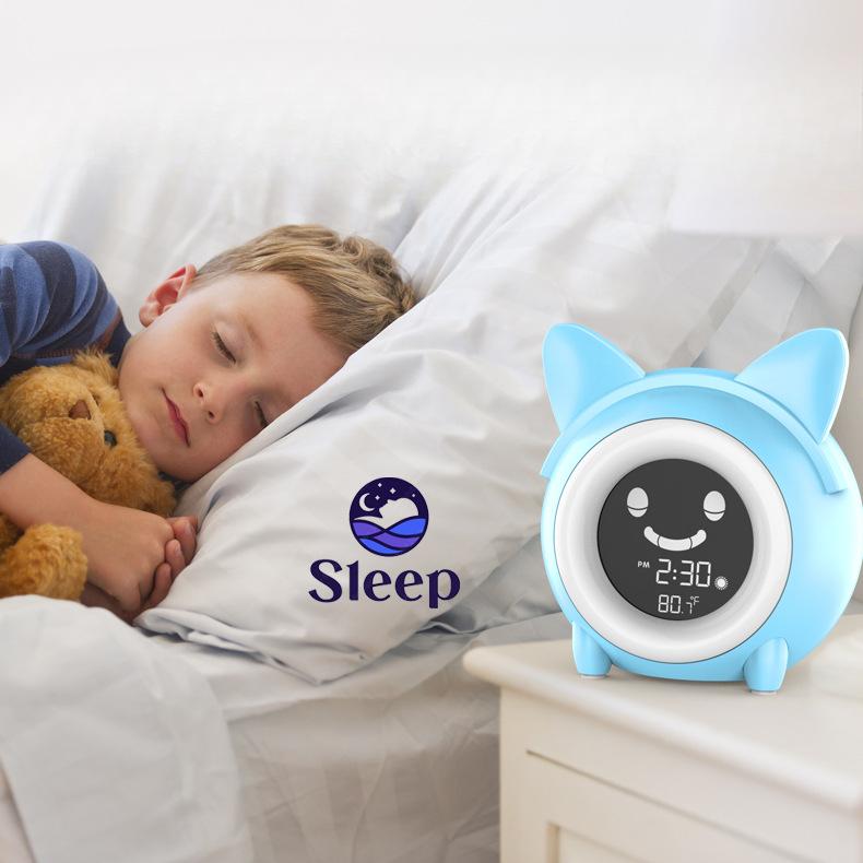 Мультяшный Кот Мини Будильник Новый Детский Час Сна и Пробуждения Креативные Цифровые Электронные Часы с Ночником