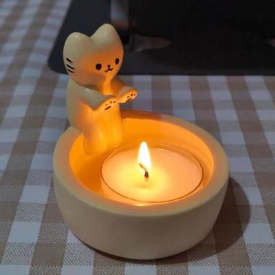 Подсвечник с котенком, милый подсвечник с котом, креативный подсвечник для ароматерапии, прочный высокотемпературный мультяшный подсвечник, украшение