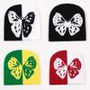 New Butterfly Pattern Knitted Wool Hat Fashionable Warm Casual Street Style Hat Unisex