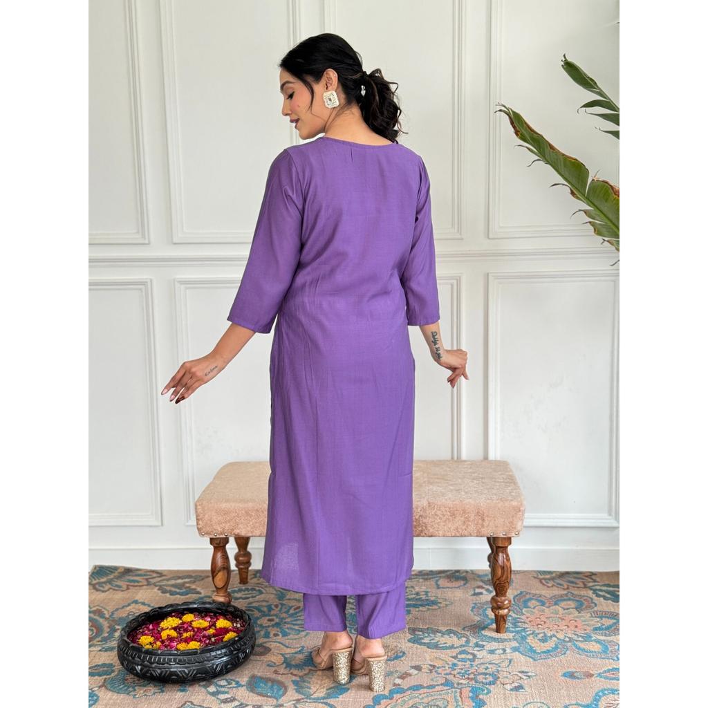 Viscose Chanderi Ethnic Kurta Set Designer Wedding Wear Kurti Pant Dupatta Set VF-1455