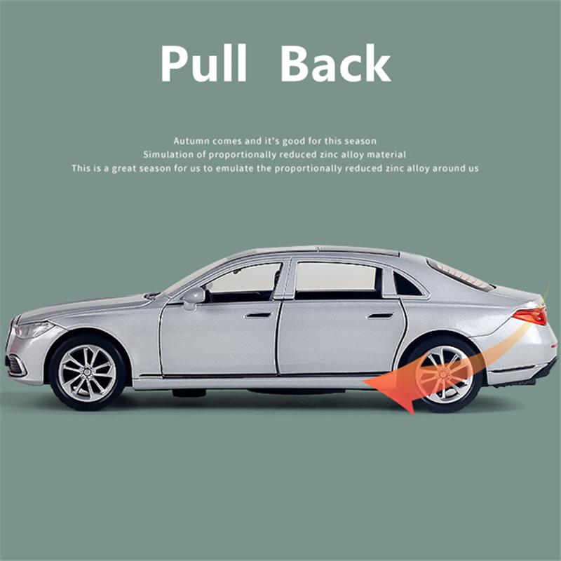 1/32 Benz S400 S-Class Модель автомобиля из легкого сплава Литые игрушечные транспортные средства Звук и свет Инерционные детские игрушечные машинки Коллекционные подарки для мальчиков