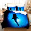 3D одинарный/двойной комплект постельного белья с изображением акулы, пододеяльник с морскими животными, 2/3 шт. AU180 * 210, полный размер, мягкий домашний текстиль для комнаты мальчиков