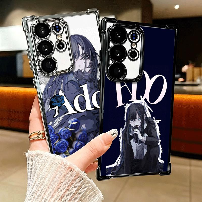 Ado Cartoon K-Kyogen X Uta Plating Phone Case For Samsung Galaxy S24 S25 FE S26 Edge S23 Ultra S22 S21 Plus S20 Anti-Fall Airaba