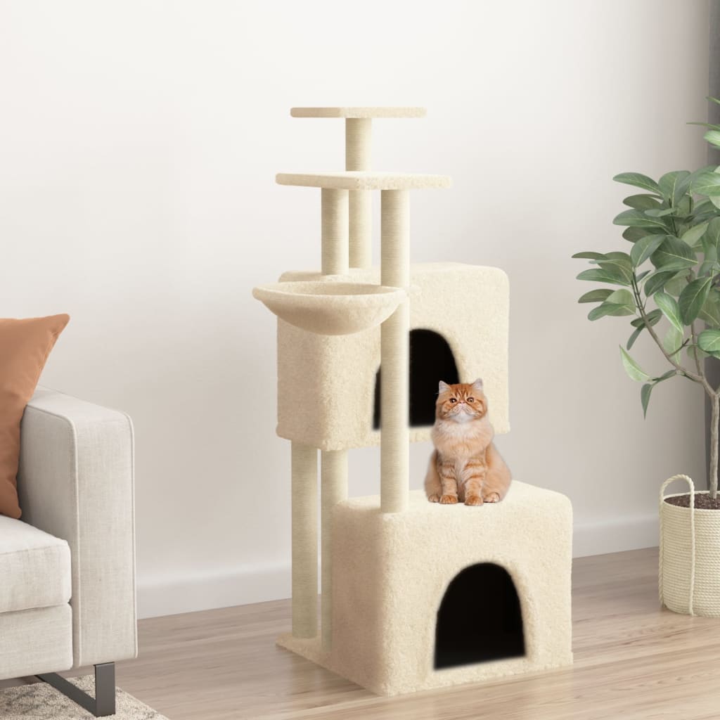 Scratching Post with Sisal Scratching Posts Cream 122 cm