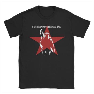 Мужская футболка Star Rage Against The Machine Хлопок Удивительные футболки Круглый вырез Короткий рукав Одежда Печать