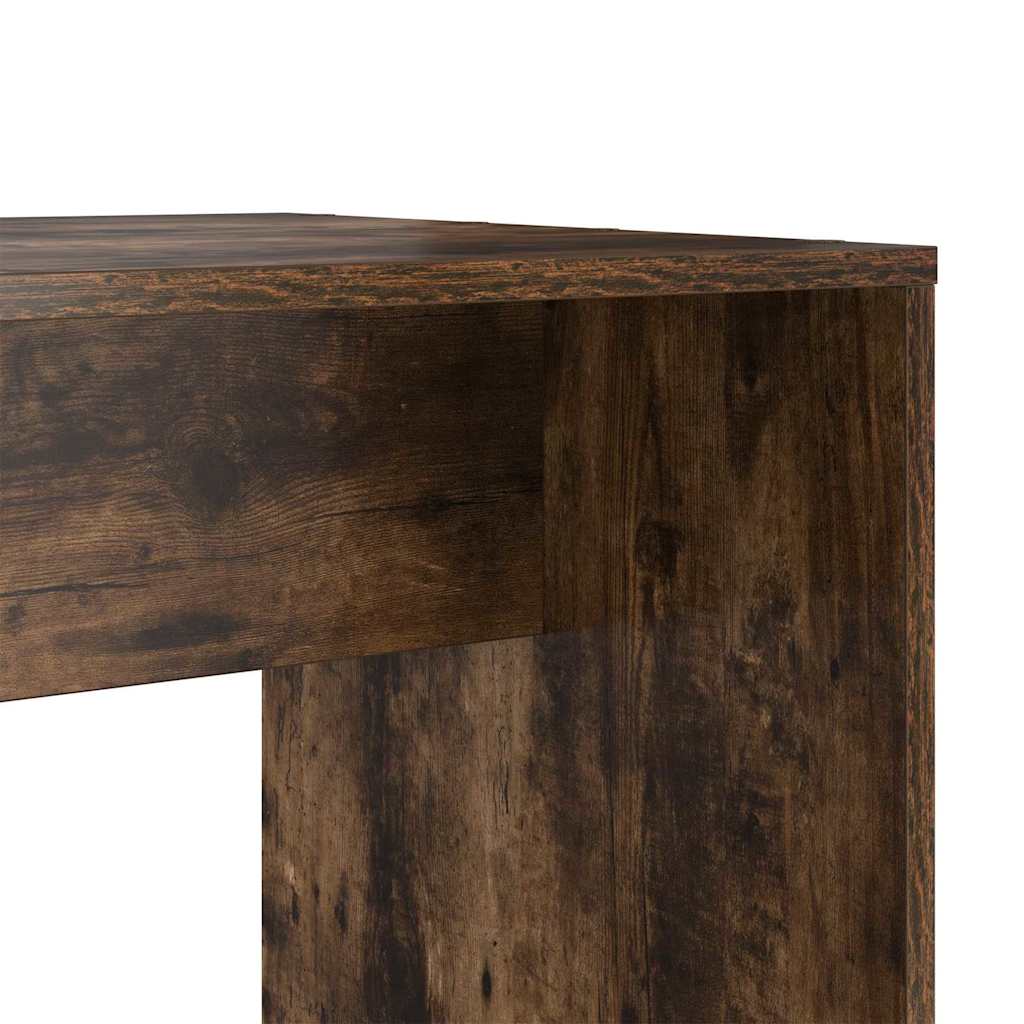 Desk with Shelf Smoked Oak 138.5 x 55 x 143 cm