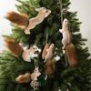 Foam Squirrel Ornament 3D Artificial Squirrel Figurine with Pine Cones Berries Cute Fake Animal Christmas Tree Hanging Decoration for Winter