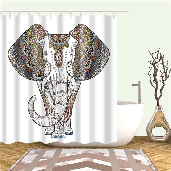 Cartoon Animals Deer Zebra Butterfly Pattern Bathroom Shower Curtains Fabric Waterproof Polyester Bath Curtains with 12 Hooks