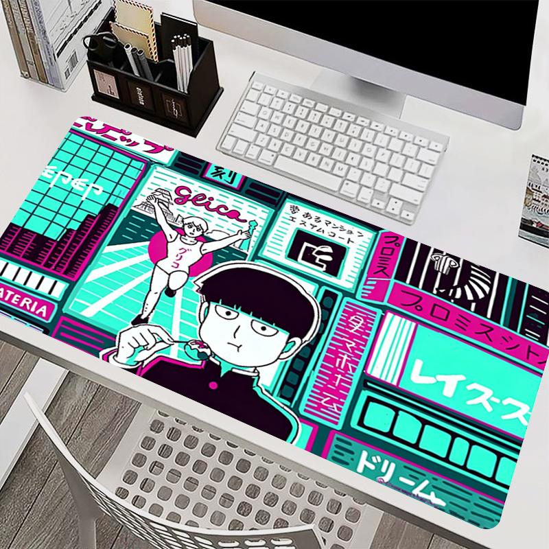 Коврик для мыши Mob Psycho 100 Аниме Коврики для мыши Большой игровой коврик для мыши Резиновый Расширенный настольный коврик Ковер для клавиатуры и мыши Геймера
