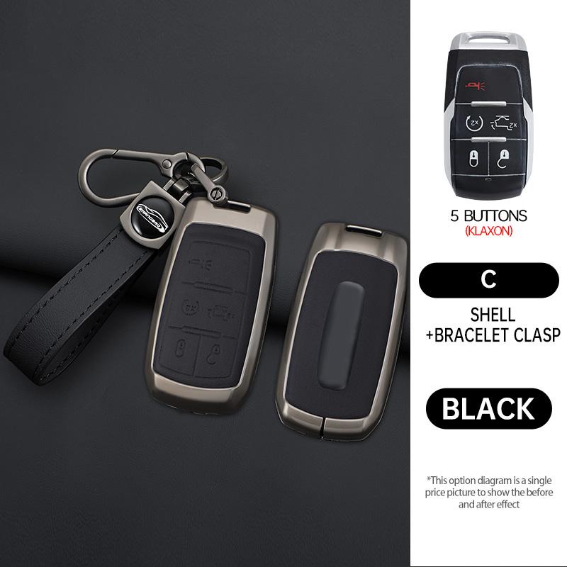 Styling Mouldings 3/4/5/6 Buttons Zinc Alloy Car Key Case Cover Accessories For Dodge RAM 1500 2500 3500 4500 5500 RAM1500 RAM25