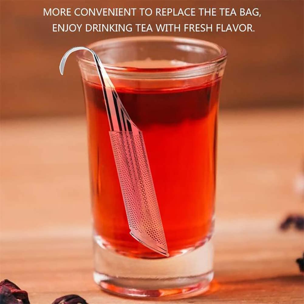 Tea Infuser Stainless Steel Stick Pipe Tea Steeper Strainer Mesh Tea Maker for Loose Tea Leaf Herbs Spice Single Cup Brewer Mugs