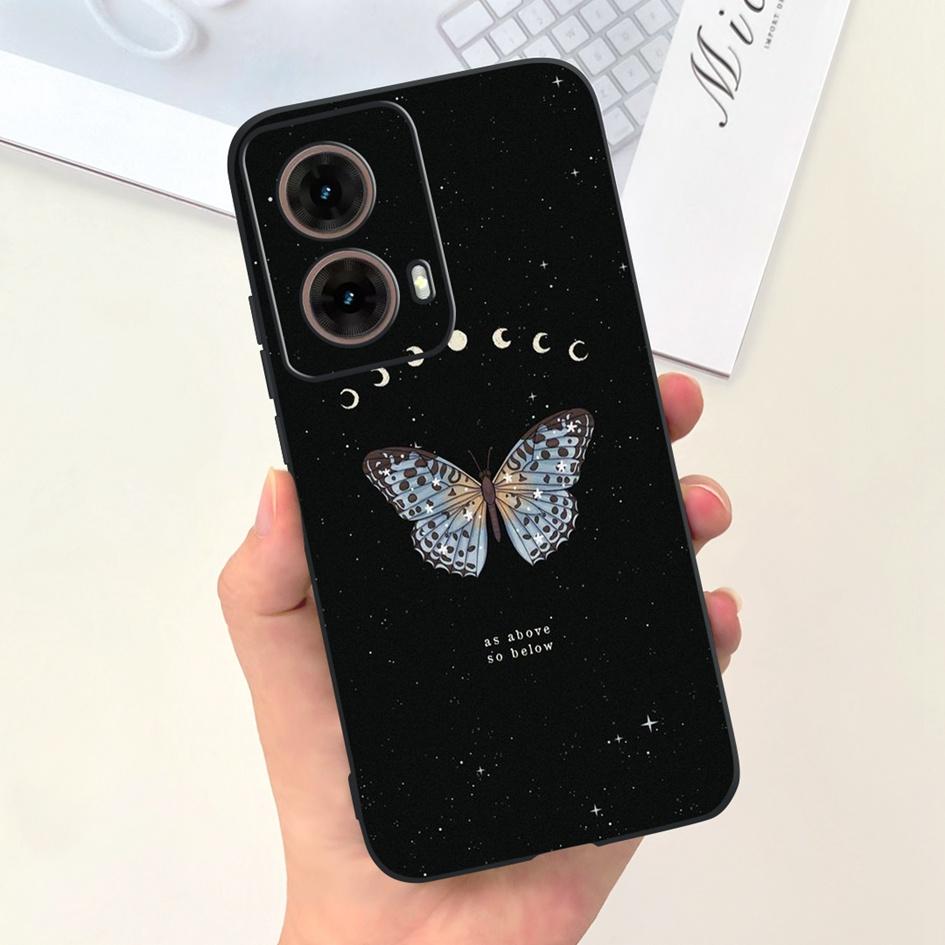 Чехол для Motorola Moto G85 5G 2024 Модный Цветочный Мраморный Мягкий Силикон Защита Камеры Чехол для Телефона Для Moto G85 XT2427-3 Coque