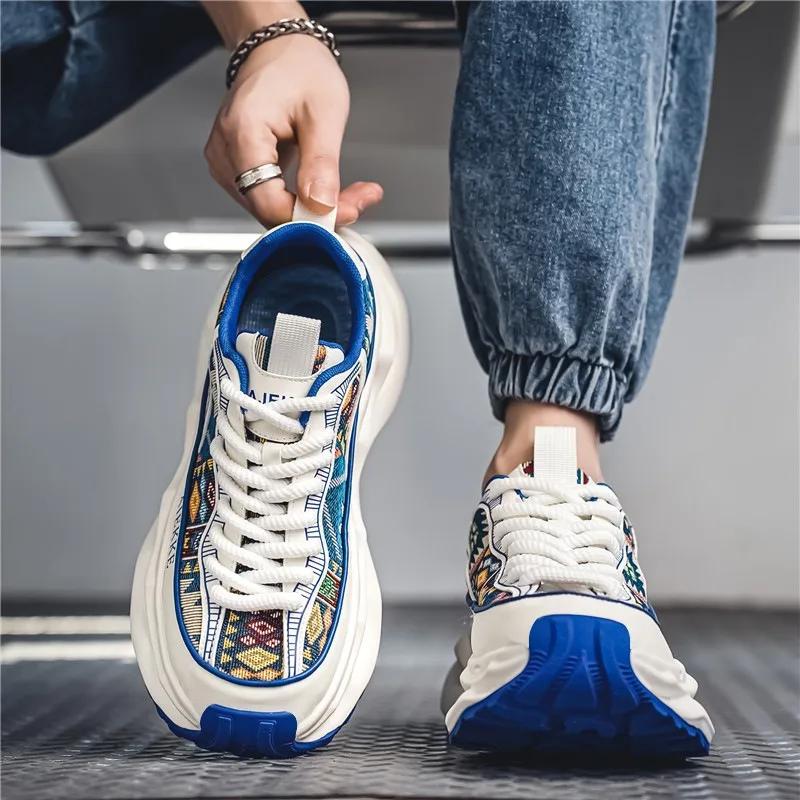 Fashion Casual Sneakers Men Original Designer Platform Shoes Men Increase Heel Hip Hop Chunky Sneakers Mens  2025 New