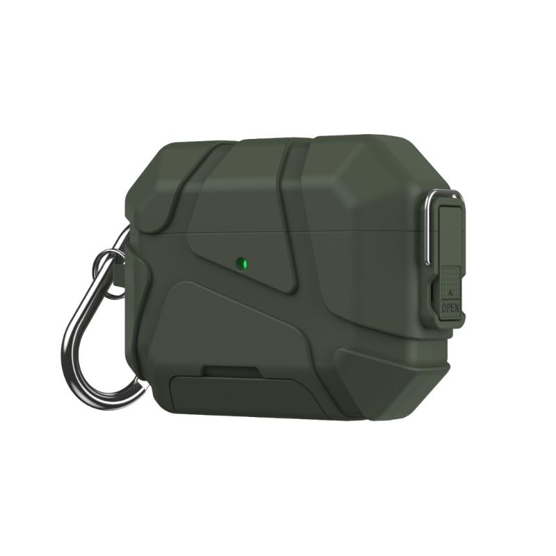 Защитный чехол для наушников с надежным замком и подставка для телефона 2 в 1 для Pods Pro3 со светодиодной индикацией зарядки