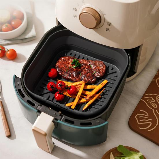 Силиконовый вкладыш для аэрофритюрницы Круглый Квадратный Складной Коврик для выпечки Пищевой Корзина Антипригарный Термостойкий Аксессуары для аэрофритюрницы