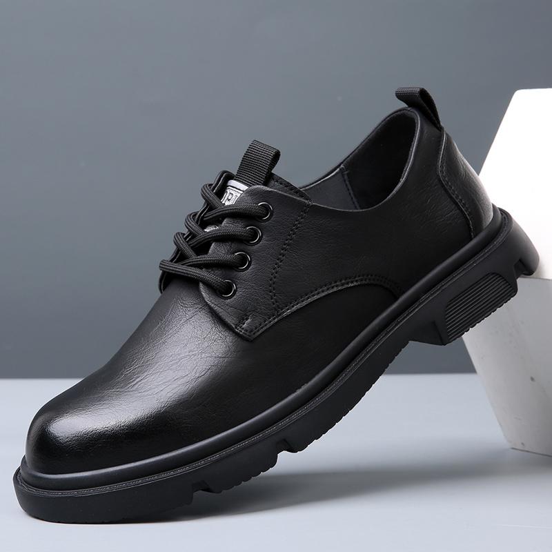 Мужская британская стильная толстая роскошная повседневная обувь из натуральной твердой кожи высокого качества для отдыха и работы, удобная рабочая обувь