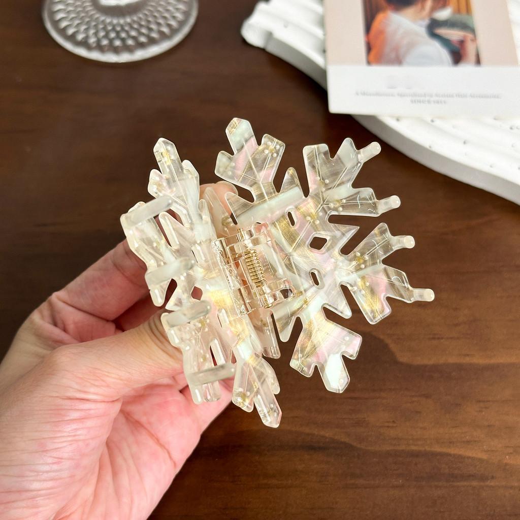 Потрясающая ацетатная заколка-краб для волос «Снежинка» с роскошными бриллиантовыми инкрустациями для женщин