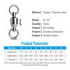Accessories Hooks Barrel Stainless Steel Fishing Connector Swivel Ring Ball Bearing Solid Ring