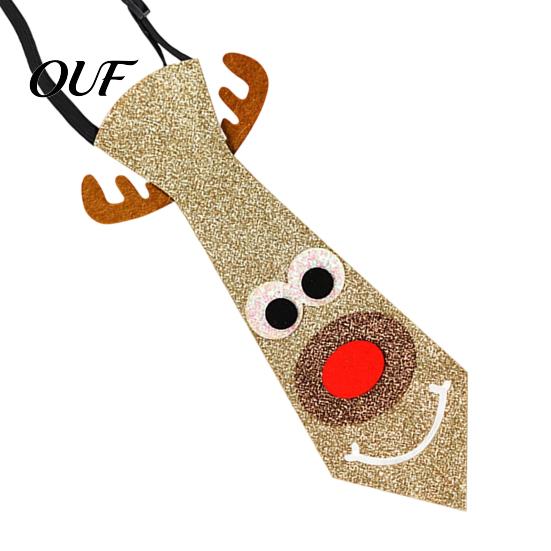 Funny Christmas Accessories Adjustable Glitter Necktie, Non-woven Fabric Holiday Dress Up Costume Snowman Party Decoration Accessories, Sparkling