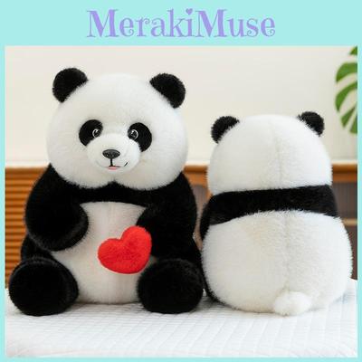 Плюшевая игрушка панда из мягкого короткого плюша с набивкой из ПП хлопка для детского подарка