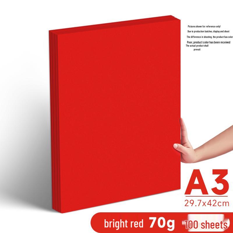 Ярко-красная бумага формата A4/A5, 70 г/м², для печати, офиса и рукоделия
